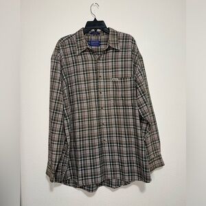 Vintage Men’s Pendleton Plaid Cotton Dress Shirt Size XL
